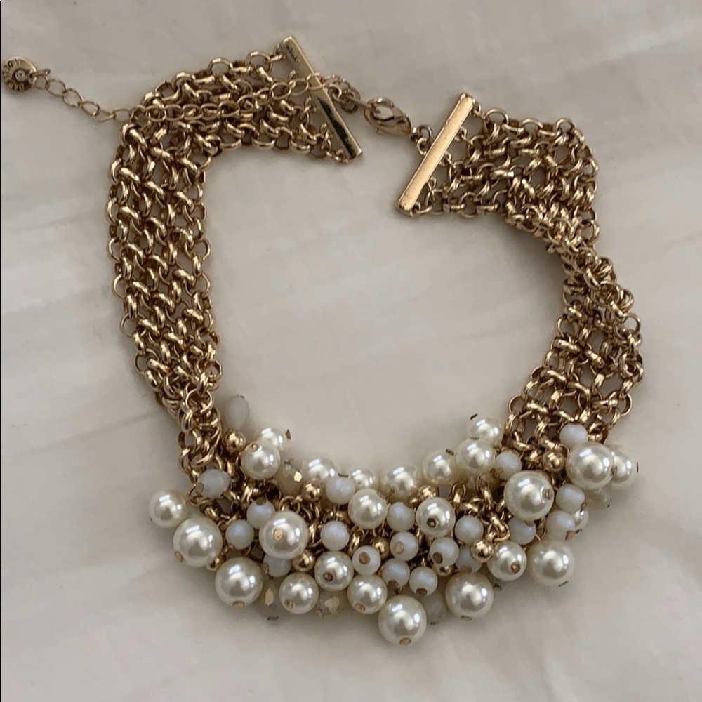 Faux Gold Choker with Pearls